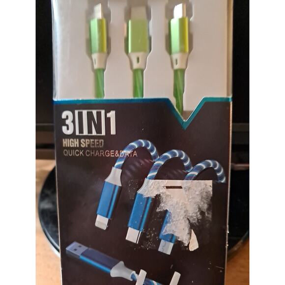 Streamers Data Cable 3 In 1 High Speed Quick Charge & Data - Picture 1 of 5